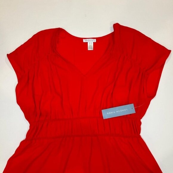 NWT LONDON TIMES T6099M V Neck Cap Sleeve A-Line Dress Size 10 - Picture 6 of 13